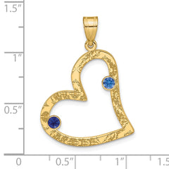 Sterling Silver/Gold-plated 2 Birthstone Heart with SS Bezel Family Pendant