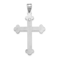 Sterling Silver Rh-plt Crystal Family Cross Pendant - 10