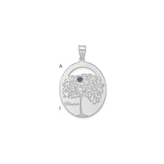 Sterling Silver/Rhod-plated 1 Birthstone with 14k Bezel Family Pendant - 2