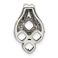 Sterling Silver Antiqued w/14k 4-stone Mother's Pendant