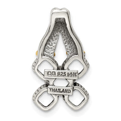 Sterling Silver Antiqued w/14k 5-stone Mother's Pendant - 2