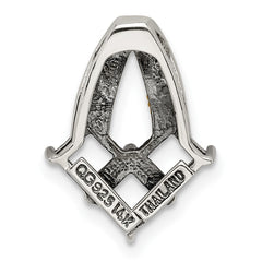 Sterling Silver Antiqued w/14k 3-stone w/Diamond Mother's Pendant - 3