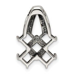 Sterling Silver Antiqued w/14k 5-stone w/Diamond Mother's Pendant - 12