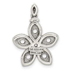 Sterling Silver Antiqued w/14k 5-stone w/Diamond Mother's Pendant - 2