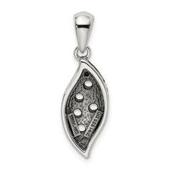 Sterling Silver Antique w/14k 5-stone w/Diamond Family Pendant w/18in Chain