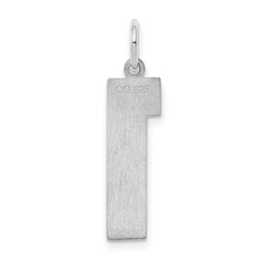 Sterling Silver/Rhodium-plated Polished Number 1 Charm - 2