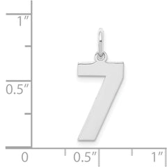 Sterling Silver/Rhodium-plated Polished Number 7 Charm - 4