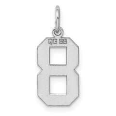 Sterling Silver/Rhodium-plated Polished Number 8 Charm - 2