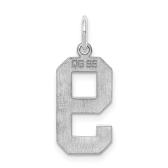 Sterling Silver/Rhodium-plated Polished Number 9 Charm - 3
