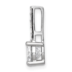 Sterling Silver Rhodium-plated CZ Pendant