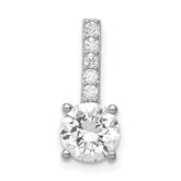 Sterling Silver Rhodium-plated CZ Pendant