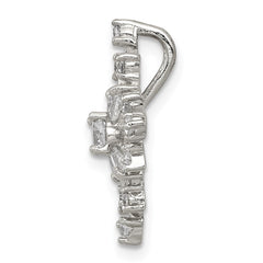 Sterling Silver Rhodium-plated CZ Snowflake Slide - 2