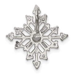 Sterling Silver Rhodium-plated CZ Snowflake Slide - 2