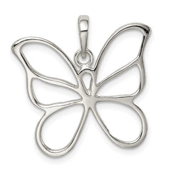 Sterling Silver Polished Butterfly Pendant - 2