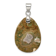 Sterling Silver Poppy Jasper Pendant