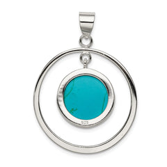 Sterling Silver Circle Turquoise Pendant