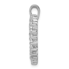 Sterling Silver Rhodium-plated CZ Heart Pendant - 3