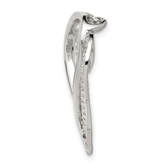 Sterling Silver Rhodium-plated CZ Heart Pendant - 4