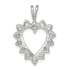 Sterling Silver Rhodium-plated CZ Heart Pendant - 6