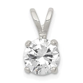 Sterling Silver Round CZ Pendant