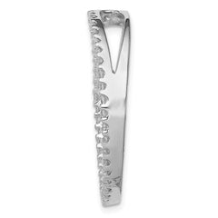 Sterling Silver Rhodium-platedCZ Chain Slide Pendant - 2