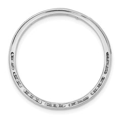 Sterling Silver Rhodium-platedCZ Chain Slide Pendant - 2