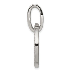 Sterling Silver Rhodium-plated CZ Circle Pendant