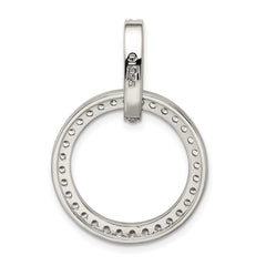 Sterling Silver Rhodium-plated CZ Circle Pendant