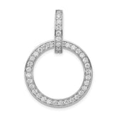 Sterling Silver Rhodium-plated CZ Circle Pendant
