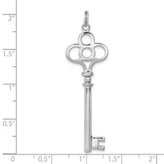 Sterling Silver Rhodium-plated Key Pendant