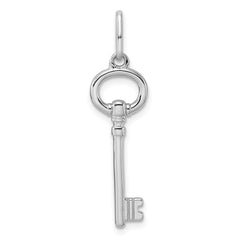 Sterling Silver Rhodium-plated Key Pendant - 4