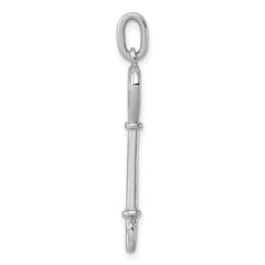 Sterling Silver Rhodium-plated Key Pendant - 5