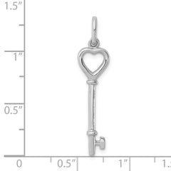 Sterling Silver Rhodium-plated Key Pendant - 5