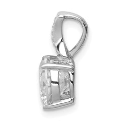 Sterling Silver Rhodium-plated CZ Pendant - 2