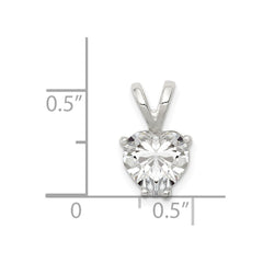 Sterling Silver Heart CZ Pendant