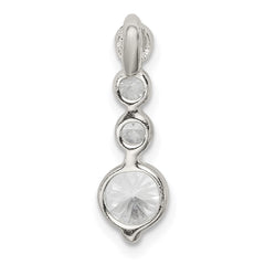 Sterling Silver Polished CZ Pendant