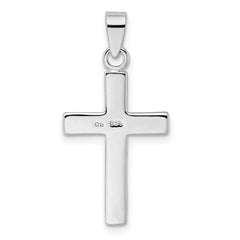 Sterling Silver Rhodium Plated Stellux Crystal Cross Pendant