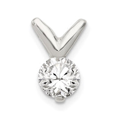 Sterling Silver CZ Pendant Chain Slide