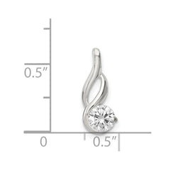 Sterling Silver CZ Pendant Chain Slide - 2