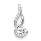 Sterling Silver CZ Pendant Chain Slide - 2