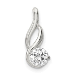Sterling Silver CZ Pendant Chain Slide - 2