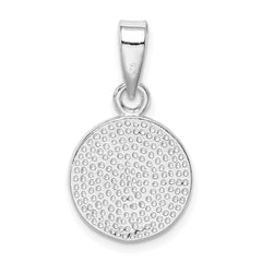 Sterling Silver Rhodium-plated Blue Inlay Created Opal Peace Sign Pendant - 2