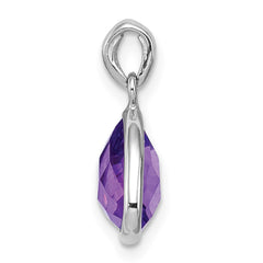 Sterling Silver Rhodium-plated Amethyst Pendant - 4