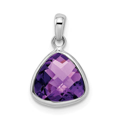 Sterling Silver Rhodium-plated Amethyst Pendant - 4