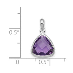 Sterling Silver Rhodium-plated Amethyst Pendant - 4