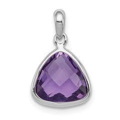 Sterling Silver Rhodium-plated Amethyst Pendant - 4