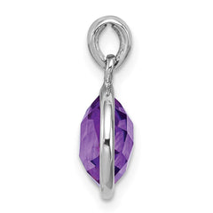Sterling Silver Rhodium-plated Amethyst Pendant - 2
