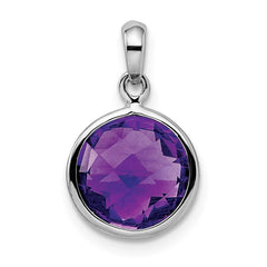 Sterling Silver Rhodium-plated Amethyst Pendant - 2