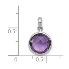 Sterling Silver Rhodium-plated Amethyst Pendant - 2