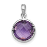 Sterling Silver Rhodium-plated Amethyst Pendant - 2